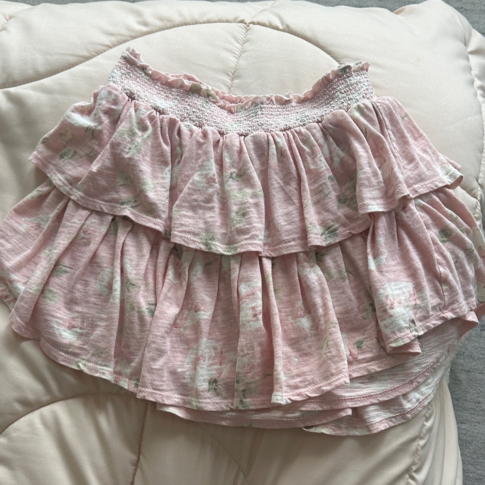 LoveShackFancy elegant, pink, and white skirt